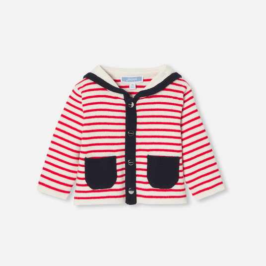 Cardigan met matrozenkraagje baby jongen