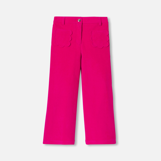 Pantalon large en velours enfant fille