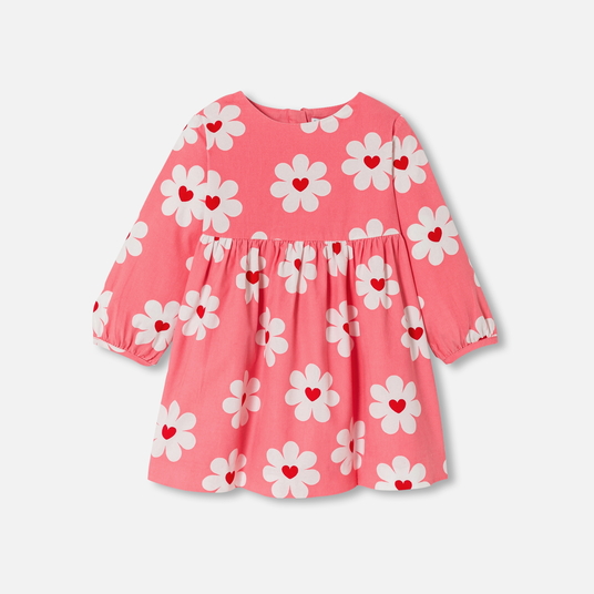 Robe bébé fille en velours milleraies