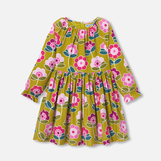 Robe enfant fille en velours milleraies